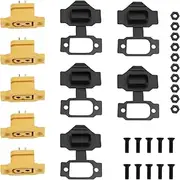 eMagTech 5 Set XT60E-F Female Plug with Dust Cover Screws Compatible with XT60 Plugs for RC FPV Lipo Battery RC Quadcopter Gold-Plated Copper, UL94 V0 Flame Retardant