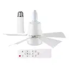 - 40W Ceiling Fan Light 3 Speeds E27 Socket Fan Lamp (White Large Remote+Extende
