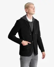 NWT Kenneth Cole Men's Triple Patch Pocket Blazer Black Size L $210 1A046