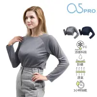 在飛比找momo購物網優惠-【O5PRO】棉感機能長效涼感女長袖T(女奇異圓領長袖 除臭