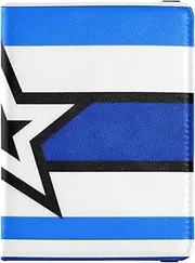 [Amooorous] White Red Blue Stripe Star Leather decorative passport book holder Wallet Combo Passport Holder Lightweight, white red blue stripe star, 1 size