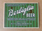 Vintage IRTP Berbiglia Beer Bottle Label Fischbach Brewing Co. St. Charles, MO