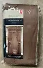 6 Piece Mocha Window Curtain Set 84'' Length 100% Polyester Brand New