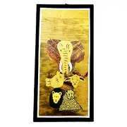 Maasai Market Africa Handmade Banana Leaf fiber Art Collage The Big Five Game