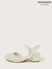 Monsoon Natural Sparkle Closed Toe Strappy Heels (F06700) | $65 - $74