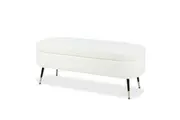 Bella 114cm Boucle Ottoman with Storage - Cream White - Cream White