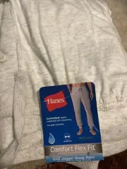 Hanes Jogger Pants Men's Size S white Soft Cotton Modal Sleep