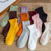 Set of 5: Lettuce Edge Socks 5 Pairs - Light Gray - One Size