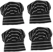 [SHERCHPRY] 4pcs Adult Chef Cap Breathable Cotton Cooking Hat Stylish for Hotel Kitchens Baking