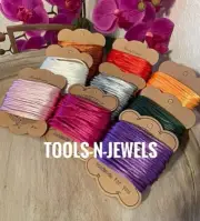 1.5mm Bugtail Satin Cord Card Nylon Macrame Knot Weave Craft Jewelry 50ft
