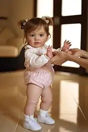 Pinky Reborn Lifelike Baby Doll - 26 Inch Toddler Princess With Soft Body, Real Life Standing Girl Reborn Doll Bebe Toy