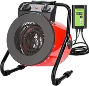 Greenhouse Heater with Digital Thermostat, Grow Tent Heaters, Overheat Protection, Fast Heating, Electric Heater for Green House, Flower Room (Red)