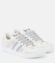 [Gucci] Gucci Screener embellished leather sneakers AU 7.5 white