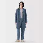MUJI Womens Organic Cotton Kapok Denim Coat Light Blue FedEx