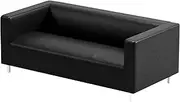 The PU Leather Klippan Loveseat Sofa Cover is Custom Made for IKEA Klippan Loveseat Sofa Slipcover. (Black PU Leather)