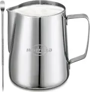 Milk Frothing Pitcher 12 Oz (350Ml) 304 Stainless Steel W/Latte Art Pen & Scale,