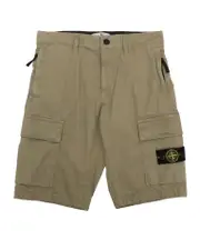 Stone Island Junior Compass-Motif Button Detailed Shorts 8Y,6Y,4Y,14Y,12Y,10Y Green