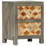 Bedside Cabinet Grey 40x30x50 cm Solid Mango Wood vidaXL