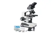 High Power Darkfield Binocular Blood Bacteria LED Microscope w D100x Objective
