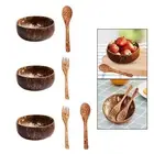 Coconut Bowl Set for Cereal, Salad Bowls, Handmade Coconut Shell Bowls,