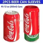 2PCS Hide A Beer Can Cover Sleeve Silicone Coke Case Stubby Cooler Sleeves