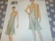 VOGUE 9849 MISSES FLARED DRESS & LOOSE FITTING JACKET PATTERN-UNCUT-12-14-16