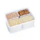 Bpa-free Storage Box Container Divided Serving Tray with 4 Removable