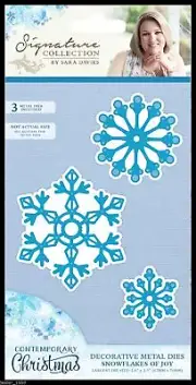 Sara Signature Contemporary Xmas Metal Die Snowflakes of Joy- NEW