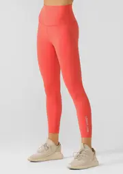 [Lorna Jane] Hi-Fold Lotus Ankle Biter Leggings in Red, Size - 2XL 2XL Strawberry