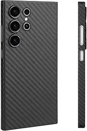 [RUNGOS] Slim Fit for Samsung S24 Ultra Case [Carbon Fiber Texture] [Ultra Thin as No Case on] [Wireless Charging] Soft Protective Case for Samsung Galaxy S24 Ultra Case, Anti-Fingerprint & Sweat-Proof