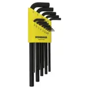 BONDHUS 13 Piece A/F Imperial LONG ARM HEX ALLEN L WRENCH KEY SET MADE IN USA