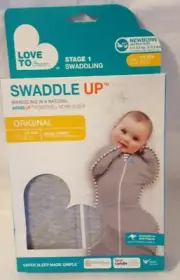Love To Dream Swaddle Up Stage 1 Transition Bag - Newborn - White & Gray - NIB
