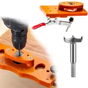 Woodworking Hinge Boring Drill Guide for 35mm Bit with Locator Fixture