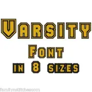 Varsity Font Machine Embroidery Designs 39 ABC123 Filled & 26 ABC Applique 7 szs