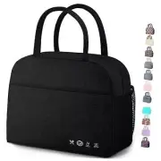 Lunch Bag Lunch Box for Women Men Reusable Insulated Lunch Tote Bag, Black