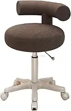 Vanity Chair with Back, Vanity Makeup Chair On Wheels with Adjustable Height for Elegant Home Office for Teenage Women(Curry)
