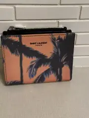 SAINT LAURENT NWT UNISEX WALLET PALM TREE SUNSET 57800 HZT5E 5569 MSRP $395