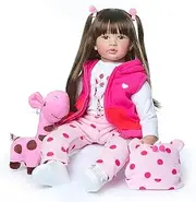 Reborn Doll Lifelike 24 Inch 60 cm Baby Girl Soft Silicone Vinyl Simulation Baby Dolls Like Real Doll Handmade Reborn Toddler Girl Toy