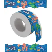 Scalloped Border Trim with Ocean Animal Pattern for Classroom Whiteboard