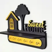 Home Wall Decor Unique Stylish Wooden Key Holder 6 Hooks Key Organizer Stand Mob