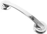 Wall Mounted Bathroom Grab Bar Suction Cup Safety Handrail for Seniors Large Silver Armrest for Bathing Support Non Slip Design for Enhanced Stability