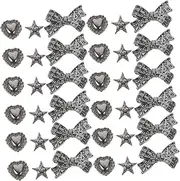 Baluue 30pcs Nail Accessories Craft Bulk Manicure Decors Rhinestone Nail Decor Retro Decor Rhinestones for Nails Nail Art Brushes Nail Gens Nail Art Decors Nail Art Charms Alloy Silver