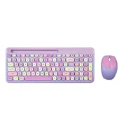 Catzon Joyroom Colorful Computer Wireless Keyboards Mouse Combos Typewriter Flexible Keys Keyboards-Purple