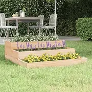 Raised Garden Bed, Elevated Planter Box Plant Container 78x78x27 cm Solid Wood Pine