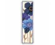 Vervaco BLUE ANEMONES Bookmark Counted Cross Stitch Kit PN-0144264
