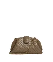 BOTTEGA VENETA Lauren 1980 $4400 Pinecone Leather Clutch New & Authentic