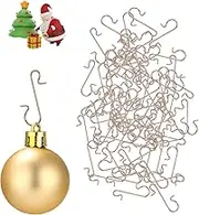 SOBEAU Pack of 130 Christmas Ornament Hooks, S-shaped Christmas Tree Hangers and Ropes, Christmas Baubles Hangers, Small Christmas Tree Hooks, Metal Decorative Pendant for Christmas Lights, Decorating