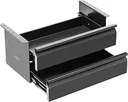 VIVO 16 inch Under Desk Mounted Sliding Pull-out Dual Level Drawer Set for Office Desk, Vertically Stacked Storage Organizer for Sit Stand Workstation, Black, DESK-DR02