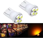 PA 10PCS #555 T10 4SMD LED Pinball Machine Light Bulb Yellow(Orange/amber)-6.3V