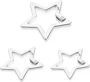 [TIESOME] 3 PCS Star Carabiner, Star Shaped Stainless Steel Keychain Clip Carabiner Snap Hook Holder Carabiner Hook Clip Key Holder Keychain Carabiners for Keys and Wallet Accessory with 3 Sizes